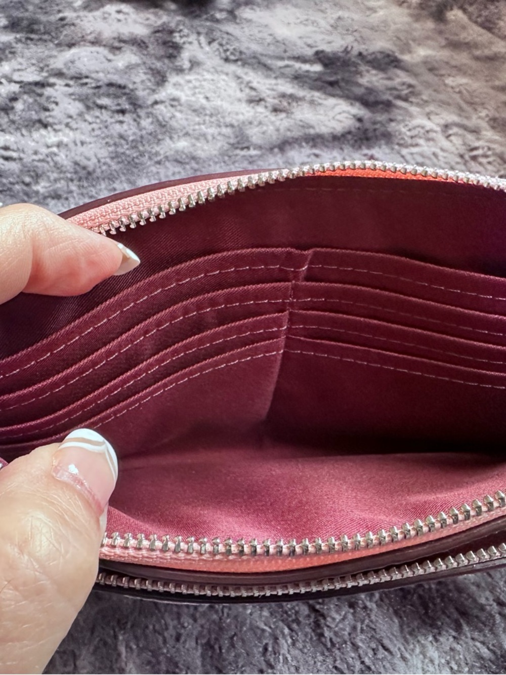 Coach Pebbled Leather Wristlet in Blush - Picture 4 of 8